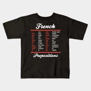 French Prepositions Kids T-Shirt